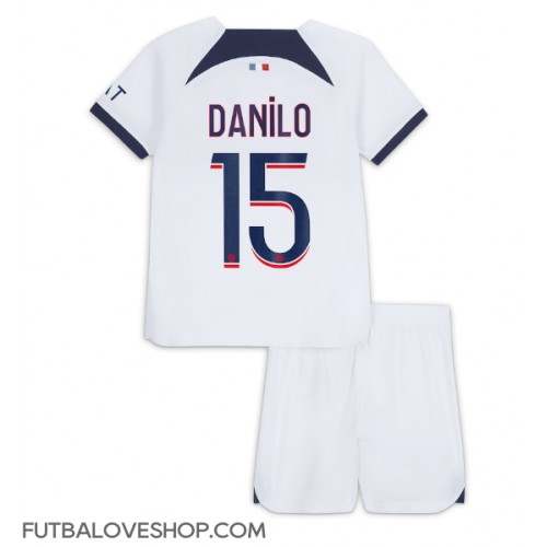 Dres Paris Saint-Germain Danilo Pereira #15 Preč pre deti 2023-24 Krátky Rukáv (+ trenírky)